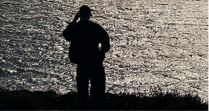 Markus Klepping surfing at sunset