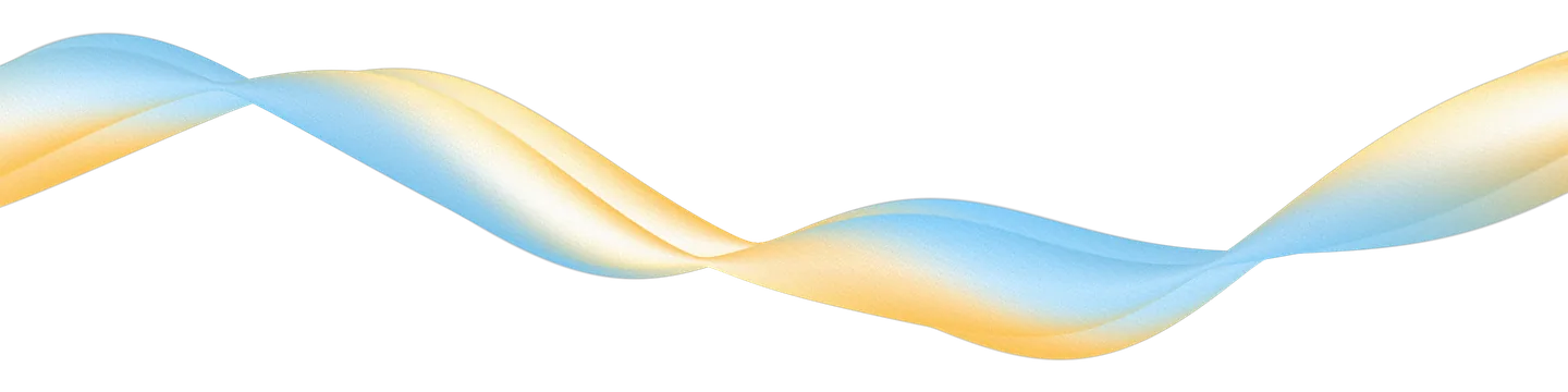 Abstract flowing gradient ribbon in Conferras yellow and blue