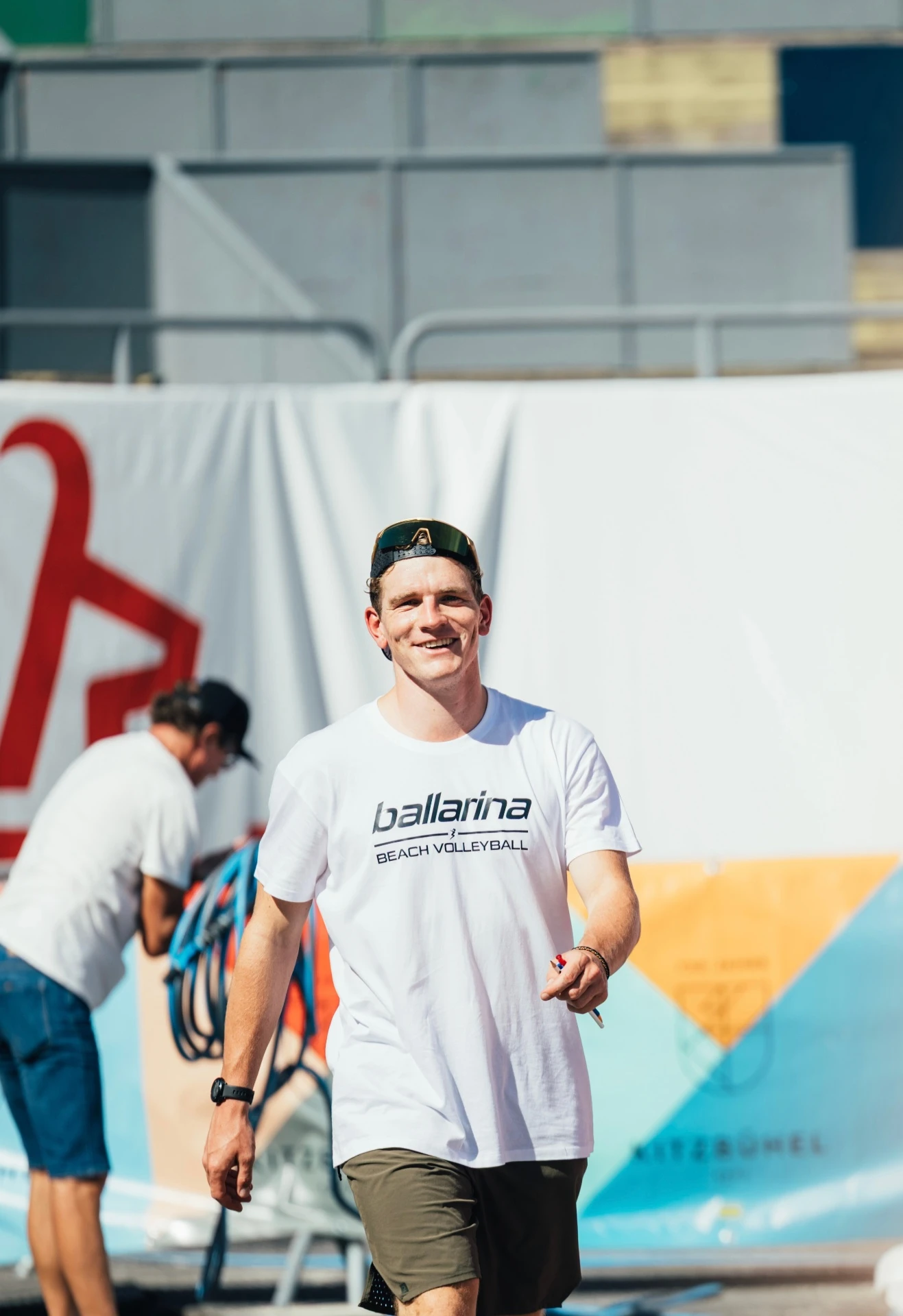 Valentin on stage at an event
